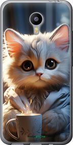 Чохол на Meizu M2 Note Білий кіт "5646t-94-2448"