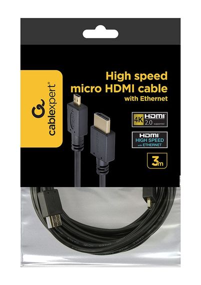 Кабель Cablexpert CC-HDMID-10, вилка/ micro-вилка (D-тип), з позолоченими конекторами, 3 м | Зображення 3