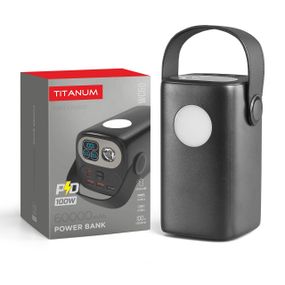 Повербанк 60000mAh TITANUM WC60 PD100W Black