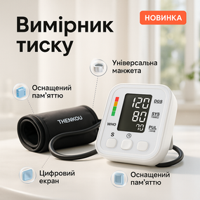 Тонометр з широкою манжетою, Медичний апарат для вимірювання тиску, Тонометр цифровий на плече JC-62