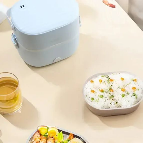 Ланч-бокс с подогревом объемом 1 л на два контейнера с крышками LY-800 | Зображення 6