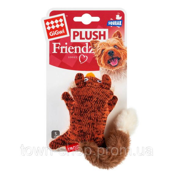 Игрушка для собак Лиса с пищалкой GiGwi Plush, текстиль, 9 см | Зображення 1