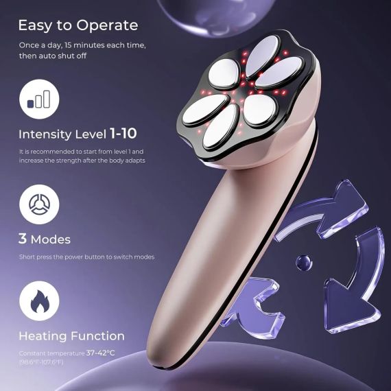 Массажер от целлюлита Depsoul, машина для коррекции фигуры 3 в 1 с 6 головками, для живота, талии, рук, ног | Зображення 2