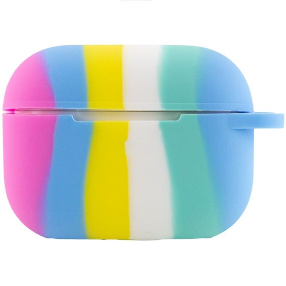 Силиконовый футляр Colorfull для наушников AirPods Pro Темно-розовый / Голубой | Зображення 1