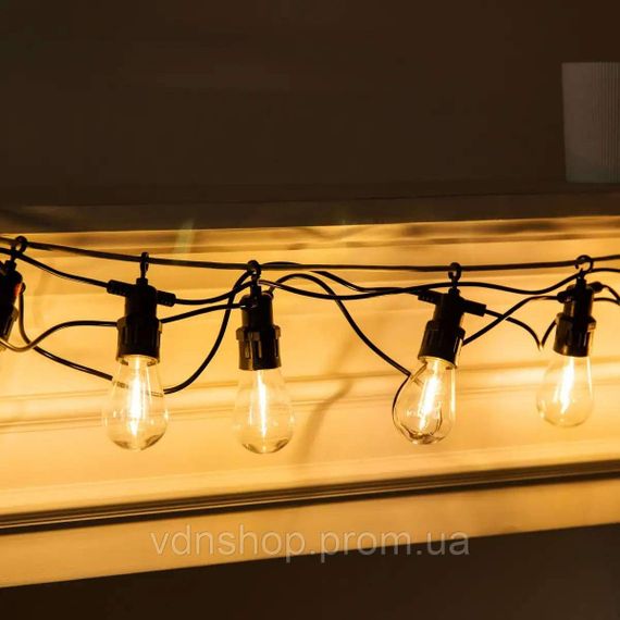 Гірлянда вулична у стилі ретро світлодіодна жовта S14 на 10 LED ламп завдовжки 5 метрів S14Y | Зображення 6