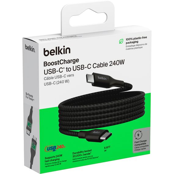 Дата кабель USB-C to USB-C 2.0m 240W Black Belkin (CAB015BT2MBK) | Зображення 6