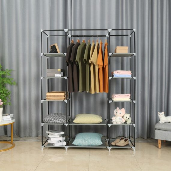 Шафа тканинна для взуття та одягу Bonro Бонро B13 сірий 135x45x173 см (42400223) | Зображення 6