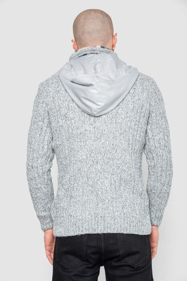 Кофта чоловіча на блискавці з капюшоном, колір сірий, 214R10635 | Зображення 3