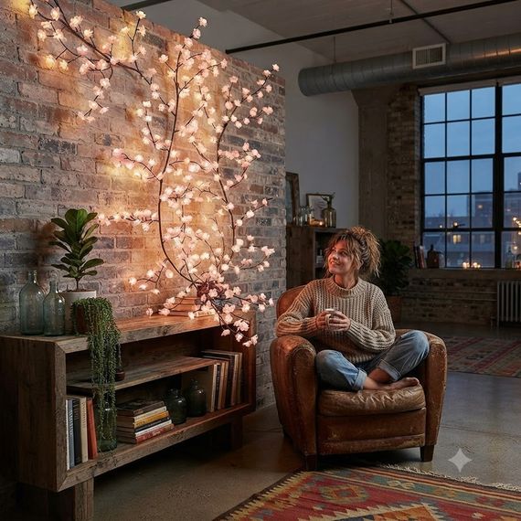Гирлянда светодиодная 2.3 м 144 LED "Цветы сливы" / Гирлянда теплый свет, USB / LED гирлянда на 8 режимов | Зображення 3