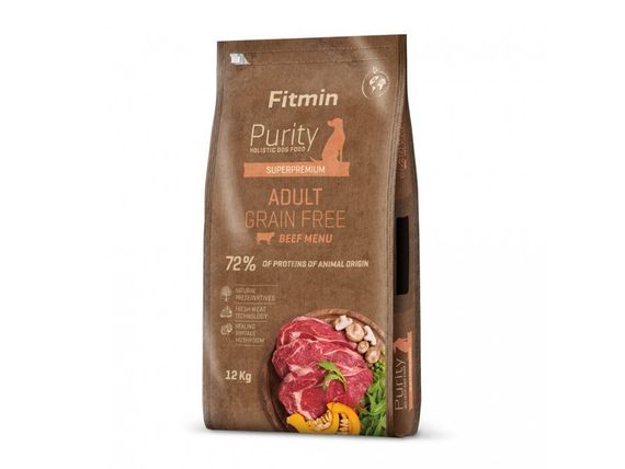 Fitmin dog Purity GF Adult Beef (для дорослих собак середніх та великих порід з яловичиною беззерновий), 12 кг | Зображення 1