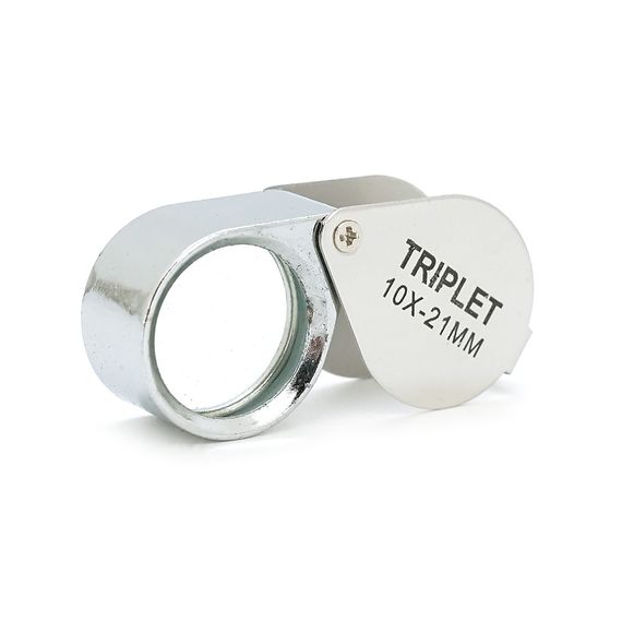 Лупа ручна TRIPLET 10X-21mm, складна (брелок), метал-скло, пластикова коробка. 42 * 24 * 18mm. | Зображення 4