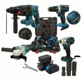 Набор 4в1 Шуруповер + Болгарка + Перфоратор + Гайковерт 2АКБ