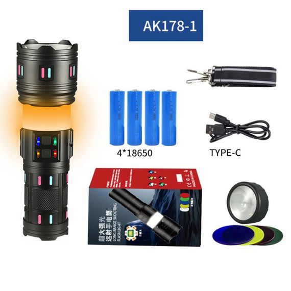 Фонарь AK178-1 PM60-TG+COB, 4x18650 ET-79