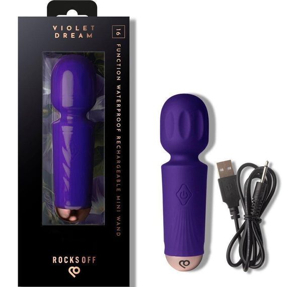 Вібромасажер Rocks Off Mini Wand Violet Dream, 16 режимів Sex Aura | Зображення 4