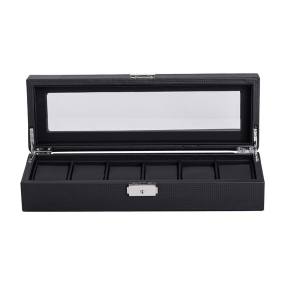 Шкатулка для наручных часов 35.5×11.5×8 см кейс для хранения часов на 6 отсеков | Зображення 2