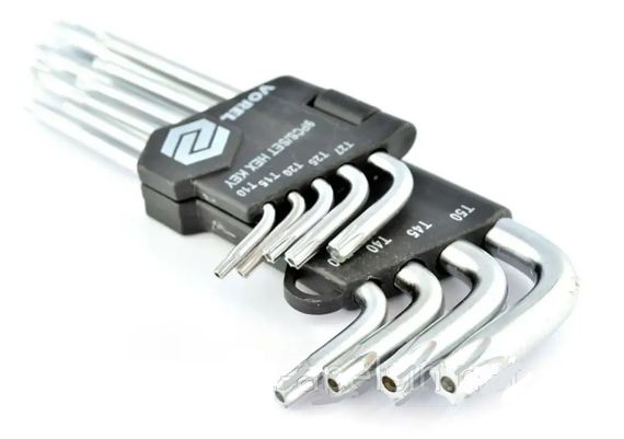 Набор ключи ТОRХ SECURITY 9 штук VOREL-56478 | Зображення 1