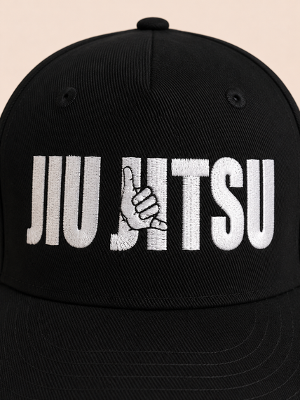 Чорна бейсболка TM KINTAYO з вишивкою JIU JITSU/ДЖИУ ДЖИТСУ, з прямим козирком | Зображення 4
