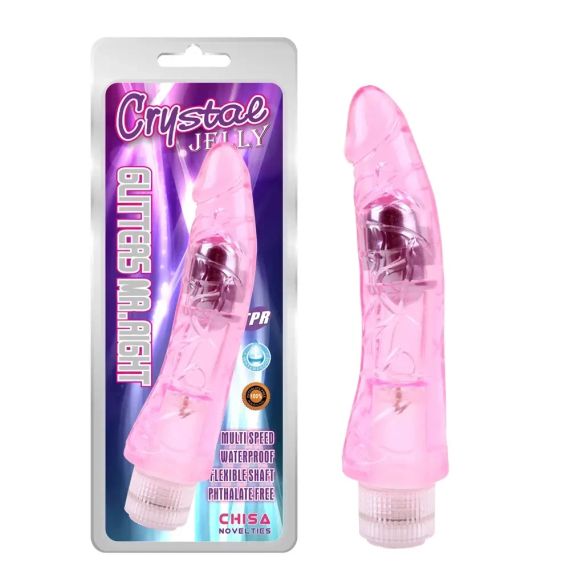 Вибратор прозрачный Chisa Crystal Jellie на батарейках, розовый Sex Aura | Зображення 1