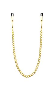 Тонкие зажимы для сосков с цепочкой Feral Feelings Chain Thin nipple clamps Золотистый One Size