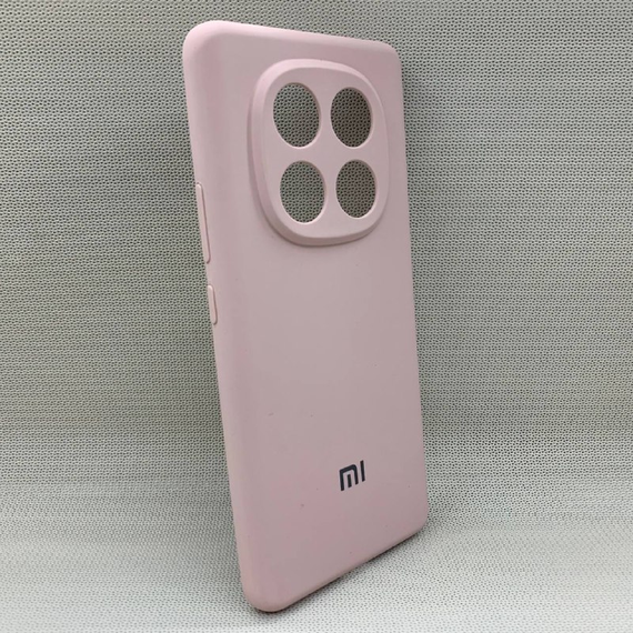 Чехол с логотипом для Xiaomi Redmi Note 14 Pro 5G | Противоударный | Soft Touch | Пудровый