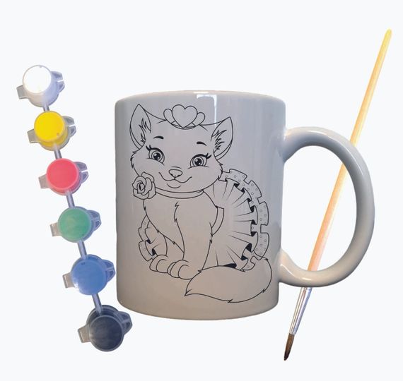 Набор для творчества кружка раскраска "Котенок" 330 мл белая