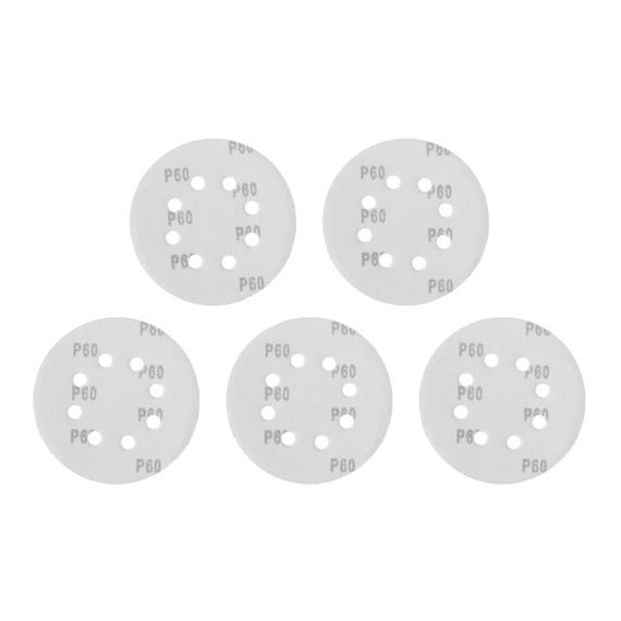 Круг наждаковий самоклейний 125 мм з отворами, папір класу С, К60, 5 од. INTERTOOL BT-0584 | Зображення 1