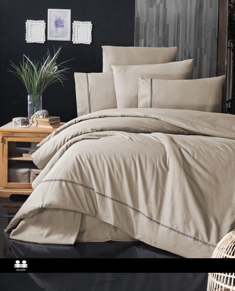 Постельное белье First Choice Ranforce Deluxe 200 х 220 см Alisa Ekru