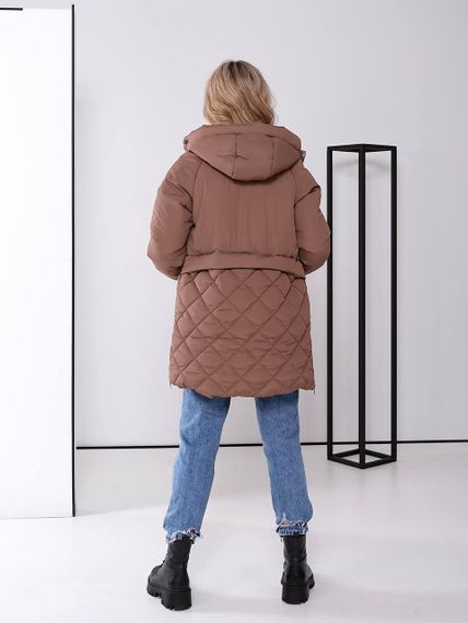 Жіноча зимова куртка з капюшоном, арт. 509, кава | Зображення 8