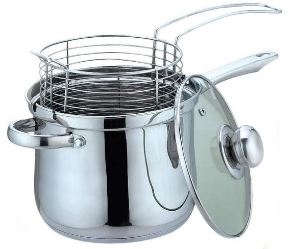 Каструля-фритюрниця Bohmann BH-1667 FR, 3.4 л, 18 см, з нержавіючої сталі з кришкою