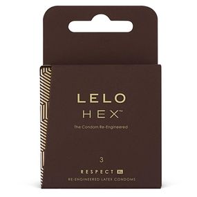 Презервативы LELO HEX Condoms Respect XL 3 Pack, тонкие и суперпрочные, увеличенный размер sexstyle