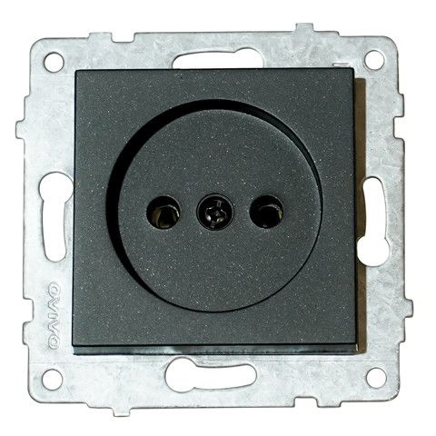 Механизм розетки одинарной GRANO черный, Ovivo Electric Турция