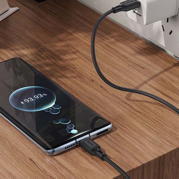 Дата кабель Hoco X90 Cool silicone Type-C to Type-C 60W (1m) Black | Зображення 4