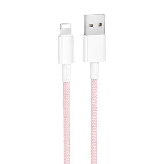 Дата кабель Borofone BX117 Source USB to Lightning 2.4A (1m) Pink
