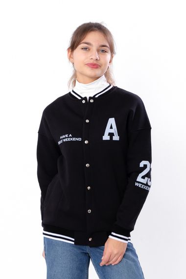 Бомбер для дівчинки (підлітковий) Носи своє 140 Чорний (p-13158-180400) | Зображення 1