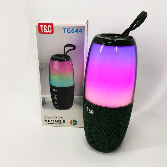 Портативная колонка TG644 5W с RGB подсветкой и ремешком. DY-786 Цвет: зеленый | Зображення 9