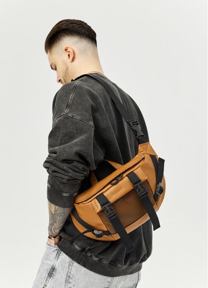 Велика чоловіча сумка бананка Sambag DynamicDart руда 38 × 21 × 7 см (80411121m) | Зображення 5