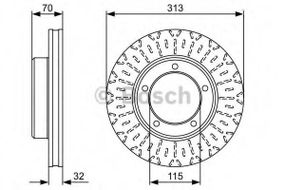 Гальмівний диск BOSCH 0986479567 на LEXUS LX (UZJ100)
