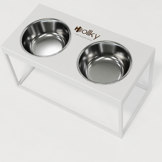 Миски на подставке для средних и больших собак Hollky Base L (2 × 0,95 л) BL-422120-WHWH | Зображення 6