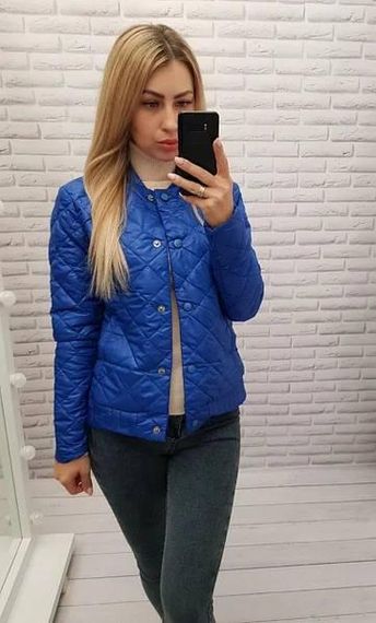 Куртка з ефектом стьобання, арт.310, електрик | Зображення 1