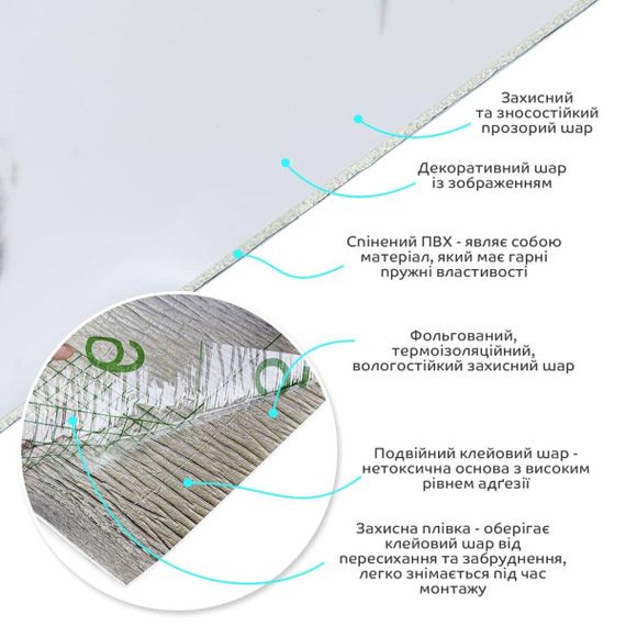 Самоклеюча вінілова плитка в рулоні 600х3000х2мм Білий мармур з прожилками Глянсова SW-00001285 | Зображення 1