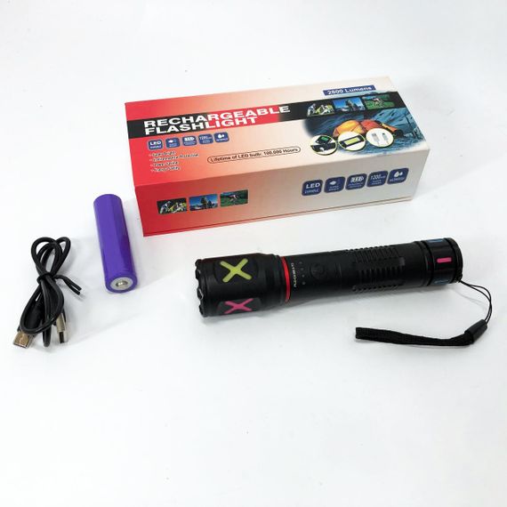 Ліхтар ручний акумуляторний PLD-CA166-3, Ліхтар ручний потужний, Тактичний ліхтар, Ручний ліхтарик led | Зображення 9