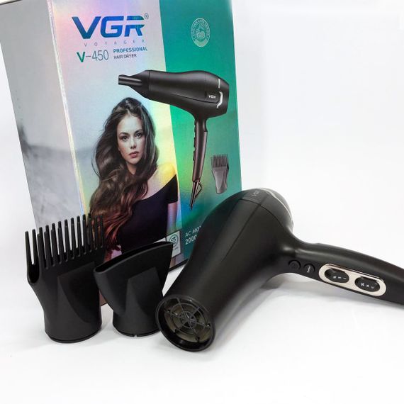 Фен для укладки волос унивесальный VGR V-450, Электрический фен для укладки волос с режимами HX-84 | Зображення 1