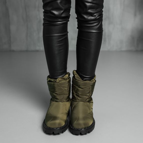 Ботинки дутики женские Fashion Molly 3878 40 размер 255 см Оливковый | Зображення 1