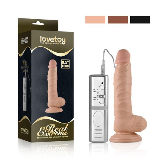 Вібратор на присосці 8.5 Real Extreme Vibrating Dildo Flesh Sex Aura | Зображення 1