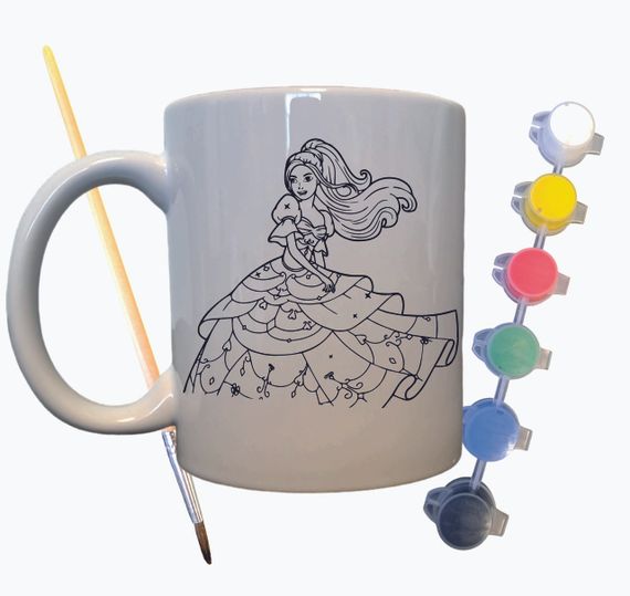 Набір для творчості кружка розмальовка "Принцеса" 330 мл біла