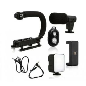 Ручка стабилизатор AY-49U для видеокамер фотоаппаратов Uобразный кронштейн для телефона с микрофоном вспышкой