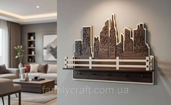 Настінна ключниця з дерева Дерев’яний органайзер для ключів Тримач для зберігання Персоналізація