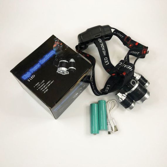 Наголовный фонарь, Аккумуляторный фонарь на голову с зарядным устройством, Водонепроницаемый фонарик RT-80