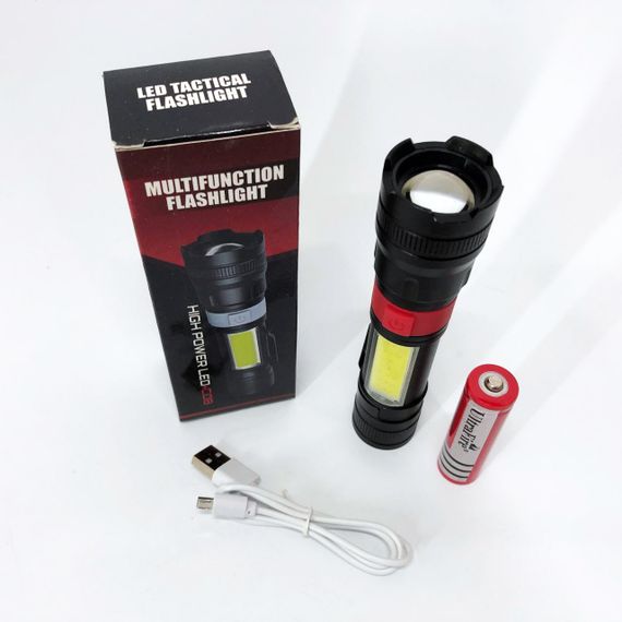 Ліхтар ручний акумуляторний PL-826-P70-COB(white+red), Портативний точковий ліхтар, Похідний ліхтарик | Зображення 8