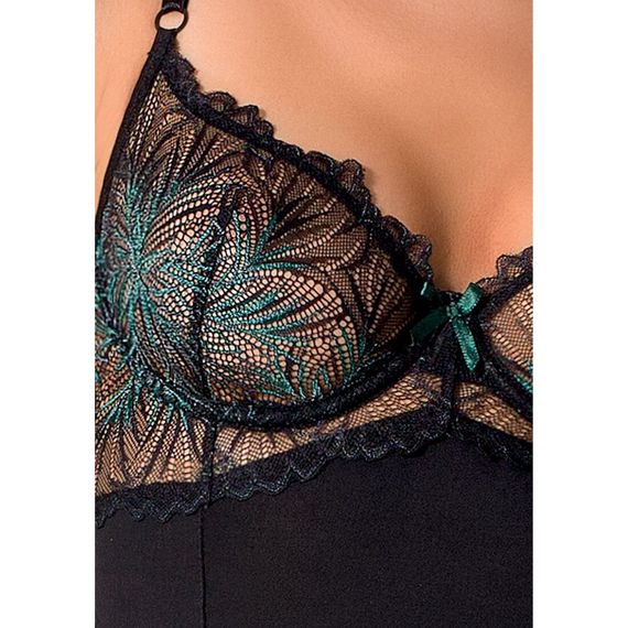 Корсет з пажами Passion Exclusive FLORIS CORSET L/XL, black, трусики | Зображення 4